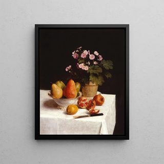 Henri FantinLatour - Still life primroses pears and promenates.webp