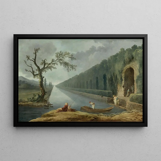 Hubert Robert - Garden Scene With A Canal.webp