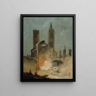 Hubert Robert - La Dmolition de lglise SaintJeanenGrve en 1800.webp