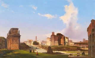 Ippolito Caffi - A View Of The Roman Forum With The Arch Of Constantine.webp