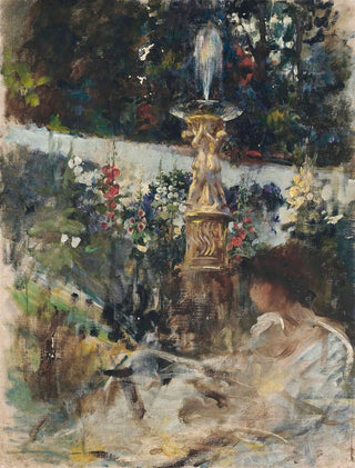 James Jebusa Shannon - Reading by the fountain.webp