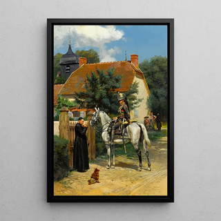 JeanBaptiste douard Detaille - A halt in the village.webp