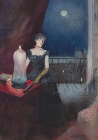 JeanLouis Forain - Standing Woman With A Fan.webp