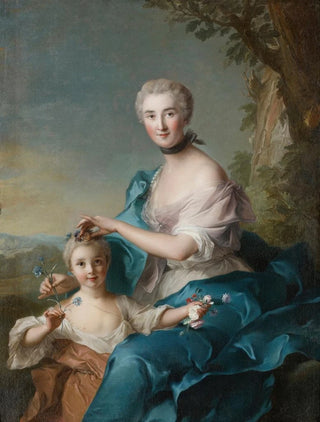 JeanMarc Nattier - Portrait of Madame Crozat de Thiers and Her Daughter.webp