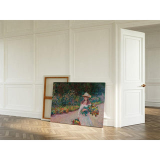 Jeune Fille dans le Jardin de Giverny - Claude Monet | Reproduction Tableau Décoration murale affiche copie