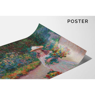 Jeune Fille dans le Jardin de Giverny - Claude Monet | Reproduction Tableau Décoration murale affiche copie