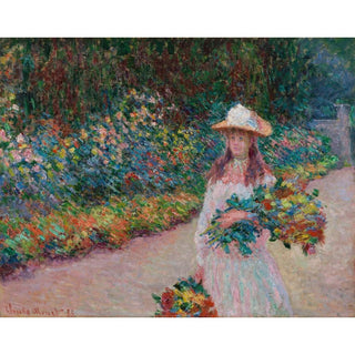 Jeune Fille dans le Jardin de Giverny - Claude Monet | Reproduction Tableau Décoration murale affiche copie