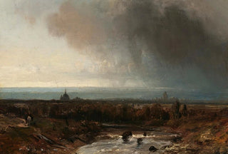 Johan Barthold Jongkind - A river landscape beneath a stormy sky.webp
