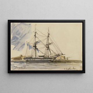 Johan Barthold Jongkind - Bateau voile accost.webp