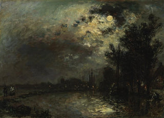 Johan Barthold Jongkind - View on Overschie in Moonlight.webp