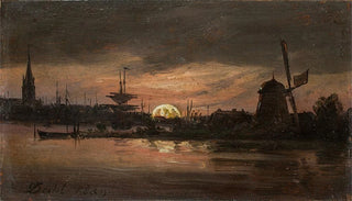 Johan Christian Dahl - The Oder near Swinemnde in Moonlight.webp