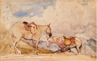 John Frederick Lewis - Two Horses.webp