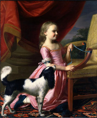 John Singleton Copley - Young Lady With A Bird And A Dog.webp