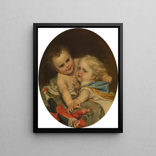 Jozef Van Lerius - Two Children Playing Around.webp