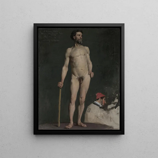 Julian Alden Weir - Study of a Male Nude Leaning on a Staff.webp