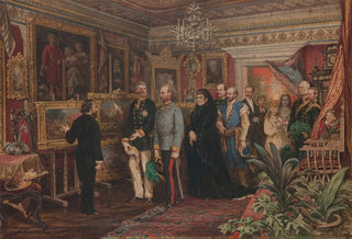 Juliusz Kossak - The Emperor Visiting Jan Matejko at His House at 47 Floriaska Street.webp