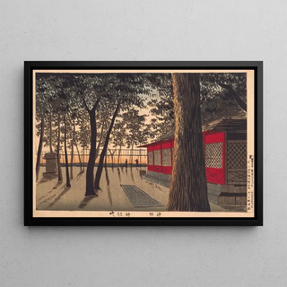 Kobayashi Kiyochika - Daybreak at Shrine Kanda.webp