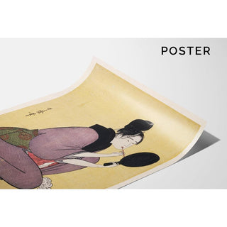 Kuchi-beni - Painting the Lips - Kitagawa Utamaro | Reproduction Tableau Décoration murale affiche copie