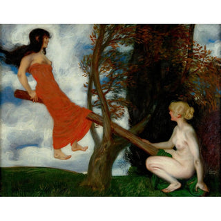 La Balançoire - Franz von Stuck | Reproduction Tableau Décoration murale affiche copie