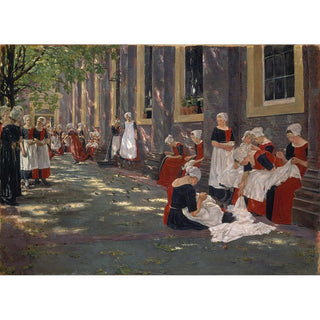 La Cour de l’orphelinat à Amsterdam - Max Liebermann | Reproduction Tableau Décoration murale affiche copie