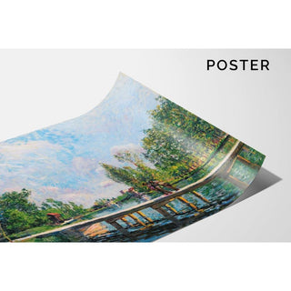 La Passerelle - Chemin de Halage du Canal du Loing - Alfred Sisley | Reproduction Tableau Décoration murale affiche copie