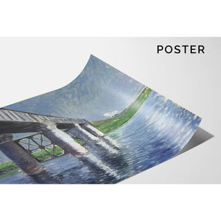 La Seine et le pont ferroviaire d'Argenteuil - Gustave Caillebotte | Reproduction Tableau Décoration murale affiche copie