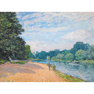 La Tamise avec Hampton Church - Alfred Sisley | Reproduction Tableau Décoration murale affiche copie