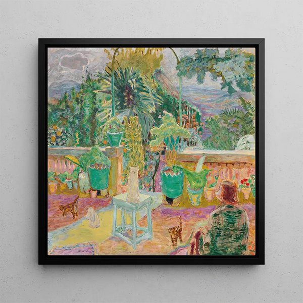 La Terrasse ou Une terrasse à Grasse - Pierre Bonnard — kehystetty taideteos seinällä