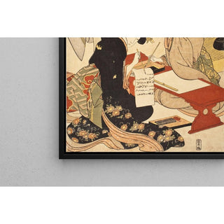 La leçon de calligraphie - Kitagawa Utamaro | Reproduction Tableau Décoration murale affiche copie