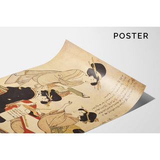 La leçon de calligraphie - Kitagawa Utamaro | Reproduction Tableau Décoration murale affiche copie