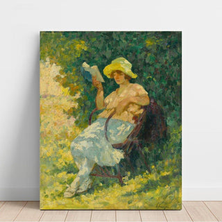 La lecture au jardin - Henri Lebasque | Reproduction Tableau Décoration murale affiche copie