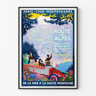 La route des Alpes - Affiche vintage