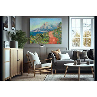 La route rouge près de Menton - Claude Monet | Reproduction Tableau Décoration murale affiche copie