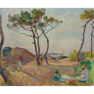 Le Pradet, les Pins sur la Plage - Henri Lebasque | Reproduction Tableau Décoration murale affiche copie