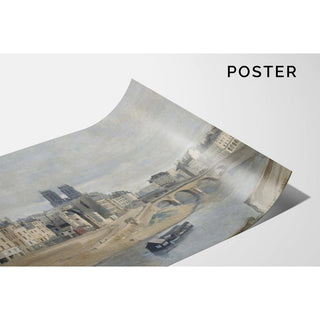 Le Quai des Orfèvres et le Pont Saint-Michel - Jean-Baptiste-Camille Corot | Reproduction Tableau Décoration murale affiche copie