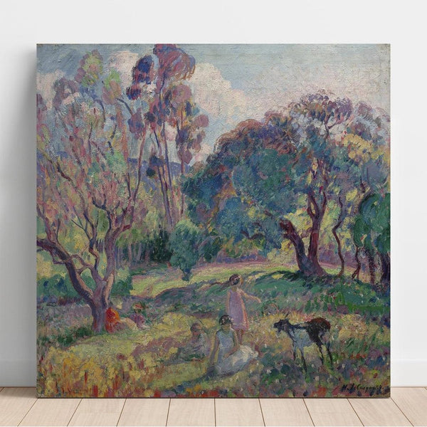 Maalauksen jäljennös Le Repos sous les arbres - Henri Lebasque