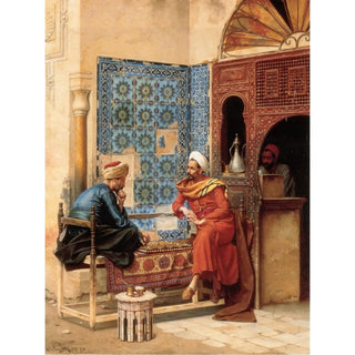 Le jeu d'échecs - Ludwig Deutsch | Reproduction Tableau Décoration murale affiche copie