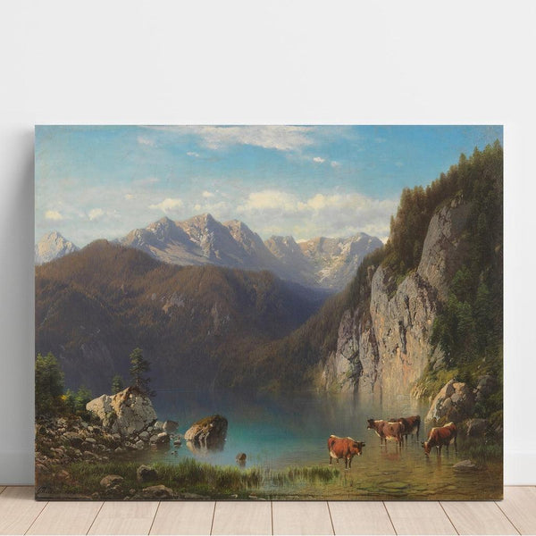 Maalauksen jäljennös Alpsee-järvestä Hohenschwangau'n lähellä - Carl Millner