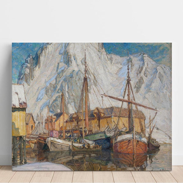 Maalauksen jäljennös Le port de Svolvær, Lofoten - Anna Boberg