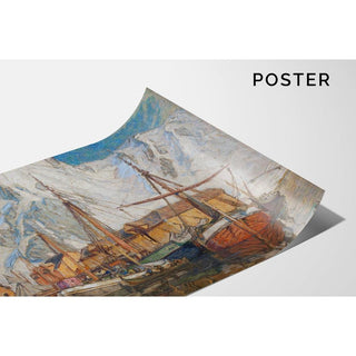 Le port de Svolvær, Lofoten - Anna Boberg | Reproduction Tableau Décoration murale affiche copie