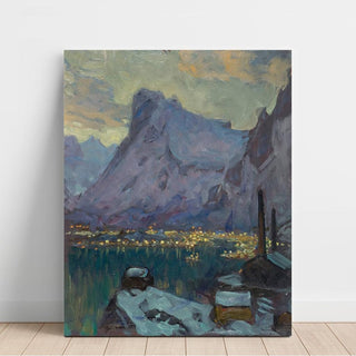 Le port de Svolvær au plus fort de la saison de pêche, étude des Lofoten - Anna Boberg | Reproduction Tableau Décoration murale affiche copie