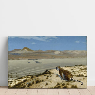 Le tigre à l'affût - Jean-Léon Gérôme | Reproduction Tableau Décoration murale affiche copie