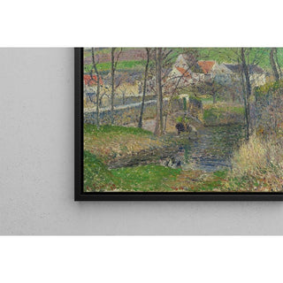 Les rives de la Viosne à Osny par temps gris, en hiver - Camille Pissarro | Reproduction Tableau Décoration murale affiche copie