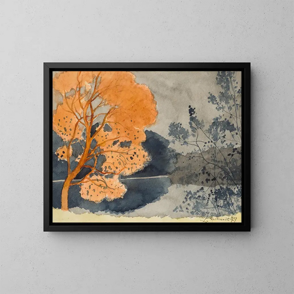Syksyinen lammikko - Léon Spilliaert — kehystetty taideteos seinällä