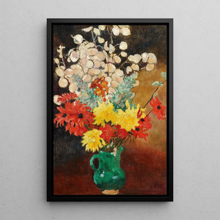 Louis Valtat - Cruche verte dahlias et fleurs.webp