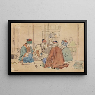 Martinus Rrbye - Cafinterir med piberygende mnd.webp