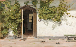 Martinus Rrbye - Entrance to an Inn in the Praestegarden at Hillested.webp