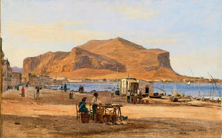Martinus Rrbye - Palermo Harbor with a View of Monte Pellegrino.webp
