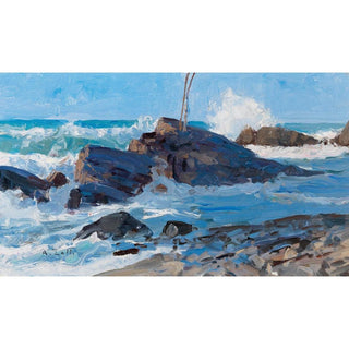 Mers agitées sur une côte rocheuse - Alfred Zoff | Reproduction Tableau Décoration murale affiche copie