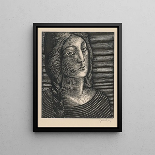 Mikul Galanda - Head Of A Woman With Long Braids.webp